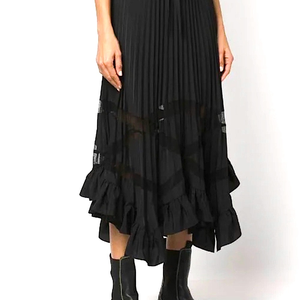 Brand New Claudie Pierlot Paris asymmetric hem pleated skirt size 36